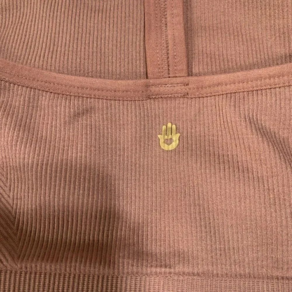 Spiritual Gangster Tan Brown Seamless Icon T Back Ribbed Sports Bra Xs Small - Picture 5 of 5